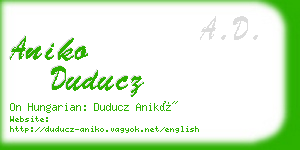 aniko duducz business card